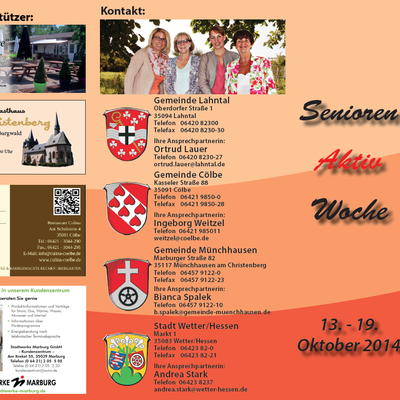 Bild vergr&ouml;&szlig;ern: Flyer der Senioren-Aktiv-Woche 2014
